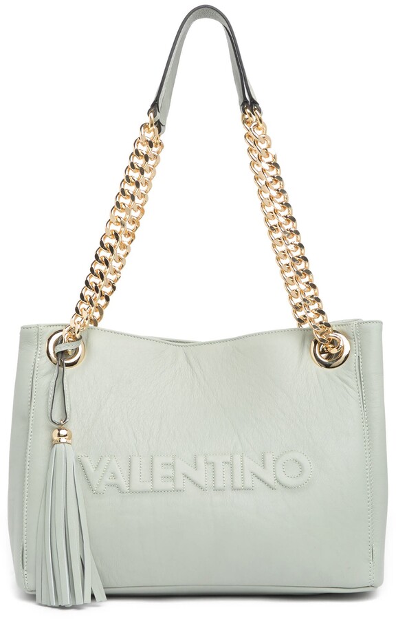 Mario Valentino VALENTINO BY Luisa Leather Debossed Shoulder Bag - ShopStyle
