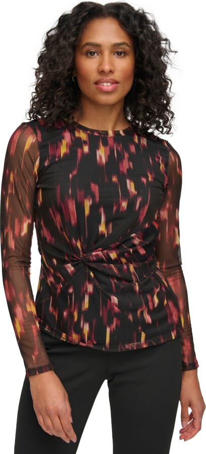 dkny mesh top