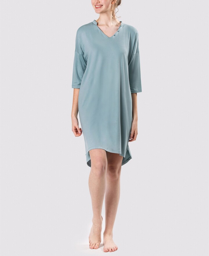 MOOD Pajamas Women's Ultra Soft Caribbean Flowers Sleepshirt Nightgown