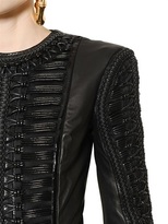 Thumbnail for your product : Balmain Woven Patent & Nappa Leather Dress