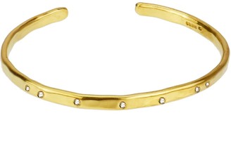 Yvonne Henderson Jewellery Gold Torque Bangle With White Sapphires