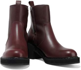 Jil Sander Navy Shearling-lined Leather Ankle Boots