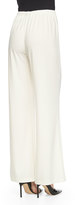 Thumbnail for your product : Caroline Rose Stretch-Knit Wide-Leg Pants, White, Petite