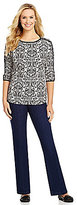 Thumbnail for your product : Westbound Lace-Print Button-Sleeve Top