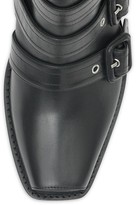 Thumbnail for your product : Burberry Buckled Leather Peep-toe Ankle Boots