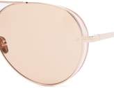Thumbnail for your product : Linda Farrow Gold Plated Aviator Sunglasses - Womens - Dark Orange