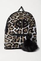 Thumbnail for your product : Goldbergh Handy Faux Fur And Leather-trimmed Leopard-print Shell Backpack