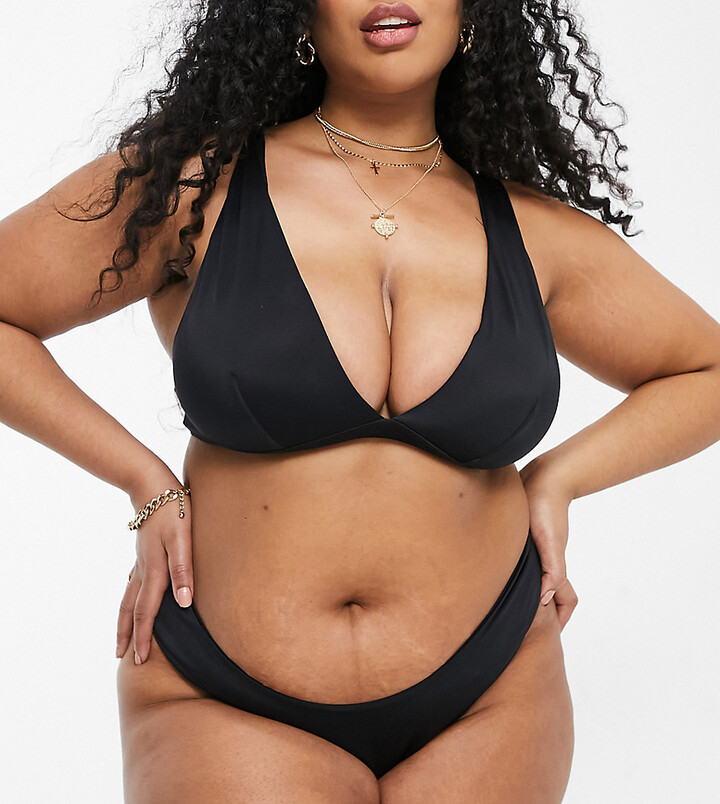ASOS Curve ASOS DESIGN Curve mix and match hipster bikini bottom in black -  ShopStyle Two Piece Swimsuits