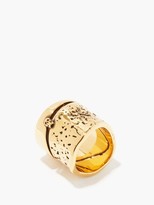 Thumbnail for your product : Alexander McQueen Molten Skull Brass Ring - Gold