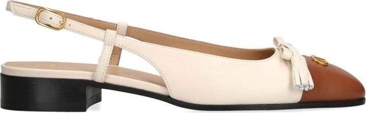 Valentino Garavani Leather Valet Du Roe Slingback Flats 25