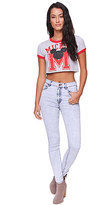 Thumbnail for your product : Doe Mickey Varsity Crop Ringer T-Shirt
