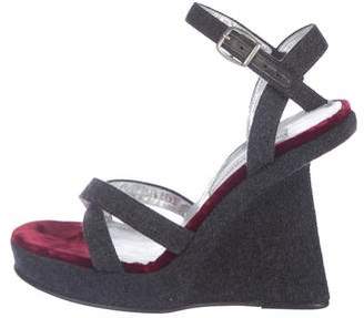 Dolce & Gabbana Crossover Wedge Sandals