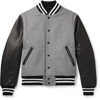 GoldenBear The Albany Wool-Blend And Leather Bomber Jacket