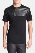 Thumbnail for your product : Topman Faux Crocodile Leather Panel T-Shirt