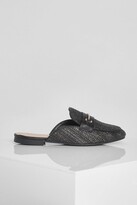 Thumbnail for your product : boohoo Woven T Bar Mule Loafers