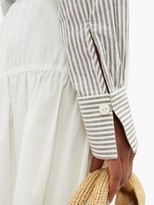 Thumbnail for your product : Belize - Hazel Yoke-panel Striped Linen-blend Blouse - Grey White