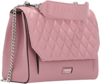 Lancel Pink Leather Shoulder Bag