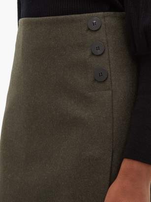 Cefinn - Felted Wool-blend A-line Skirt - Womens - Khaki