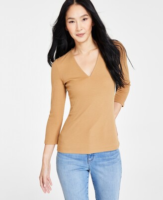 INC International Concepts Women's Ribbed Top, Created for Macy's