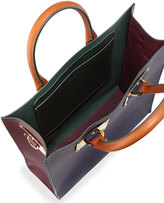 Thumbnail for your product : Sophie Hulme Colorblock Leather Tote Bag, Navy/Bottle Green/Prune