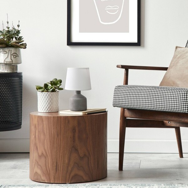 Simple Designs MiniBocksbeutalCeramicTableLampGray-SimpleDesigns