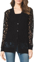 Thumbnail for your product : Michael Kors MICHAEL Sheer Lace Knit-Trim Cardigan