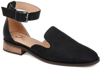 ankle strap leather loafers
