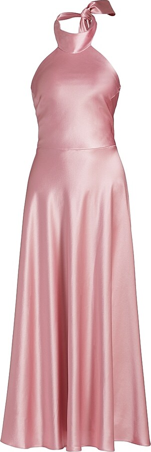 Women's Aurora Satin Midi-Dress - Pink - Size 2