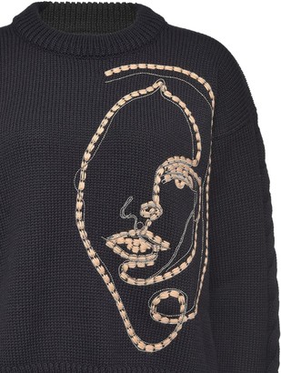 Pinko Embroidered Face Wool Jumper
