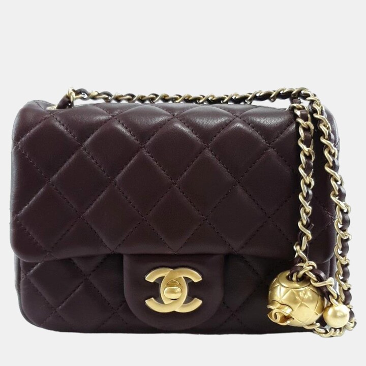 CHANEL Lambskin Quilted Medium Double Flap Brown 944667 | FASHIONPHILE