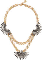 Thumbnail for your product : Lulu Frost Beacon gold-plated crystal necklace