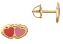 Lord & Taylor Kid's 14K Gold Double Heart Stud Earrings