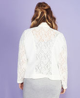 Thumbnail for your product : Wet Seal Sheer Lace Moto Jacket