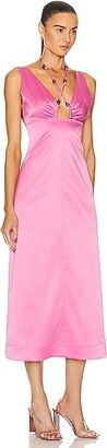 Ganni Halter Dress in Pink