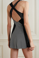 Thumbnail for your product : Nike + Naomi Osaka Paneled Mesh And Striped Stretch-jersey Tennis Dress - Black