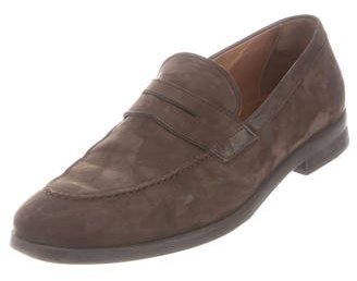 Loro Piana Suede Round-Toe Loafers