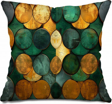 VisionDecor Circle Array Throw Pillow Visual Art Cotton Twill Pillows