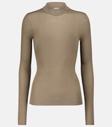 Thumbnail for your product : Saint Laurent Ribbed-knit silk mockneck sweater