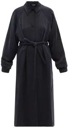 Kassl Editions Couture Belted Brushed-technical Trench Coat - Black