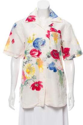 Celine Floral Button-Up Top w/ Tags