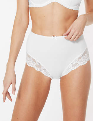 M&S Collection Cotton Rich Lace Cuffed Full Briefs