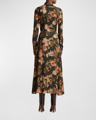 Ralph Lauren Collection Blakye Floral Jacquard Midi Shirtdress