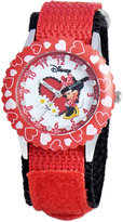 Thumbnail for your product : Disney Watch, Kid's Glitz Minnie Mouse Time Teacher Red Velcro Strap 31mm W000281