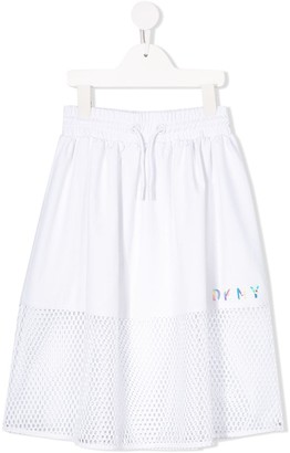 DKNY Mesh Detail Midi Skirt