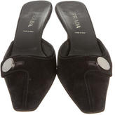 Thumbnail for your product : Prada Suede Round-Toe Mules