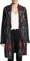 Thumbnail for your product : Johnny Was Plus Size Bella Hooded Open-Front Embroidered Cardigan