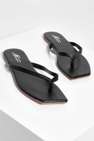 Thumbnail for your product : boohoo Square Toe Flip Flops