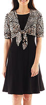 Thumbnail for your product : JCPenney Perceptions Solid Dress with Tie-Front Jacket - Petite