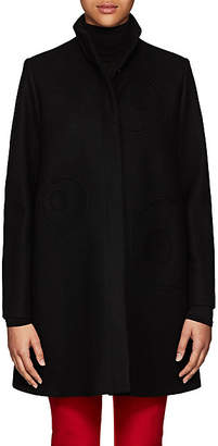 Lisa Perry Women's Circular-Seam Wool-Blend A-Line Coat - Black