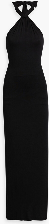 Alice + Olivia Amaya twisted jersey halterneck maxi dress